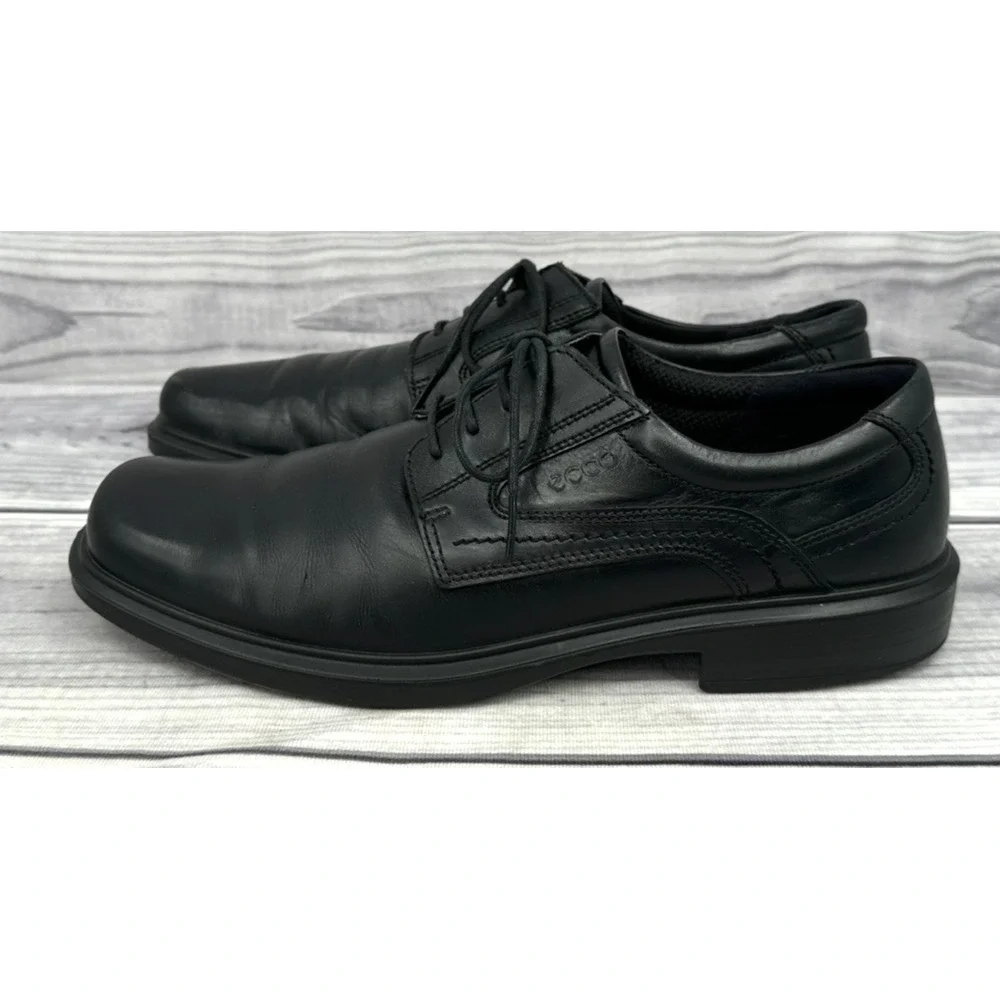ECCO HELSINKI SQUARE TOE OXFORD DRESS SHOES Men's Size EU 45 /US 11 - 11.5 BLACK
